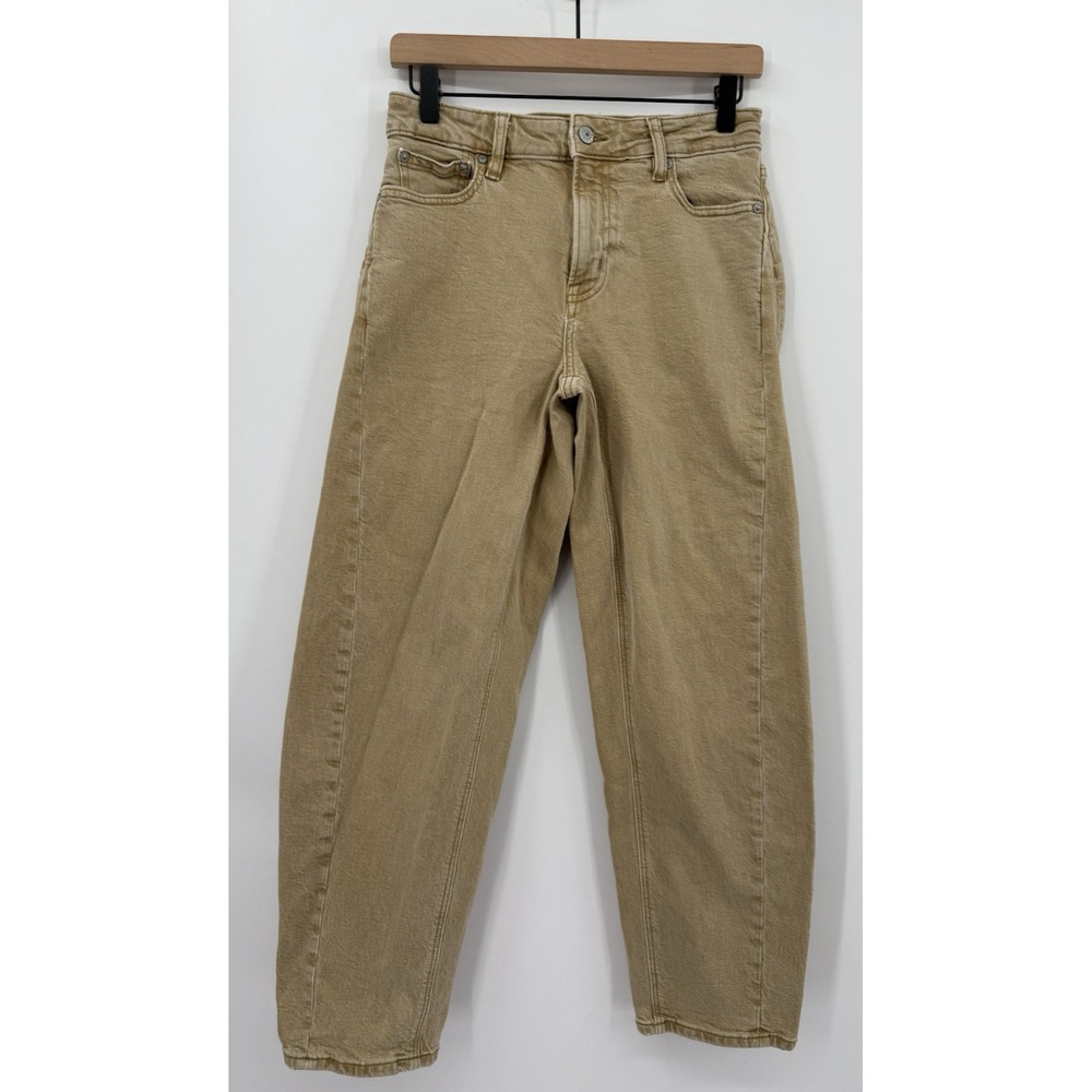 American Eagle‎ Jeans Womens 00 Beige Barrel Leg Mid Rise Denim Pants